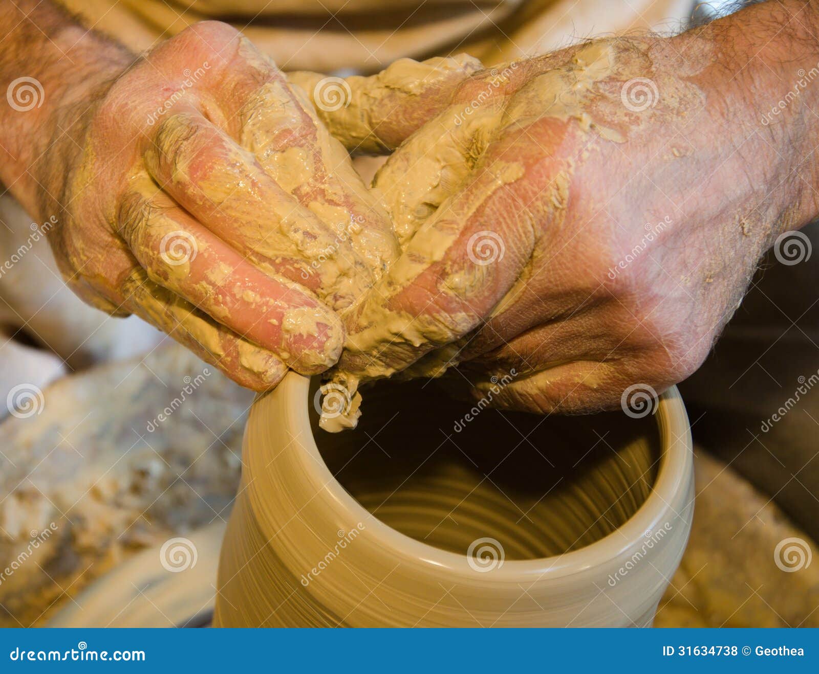 The potter hands stock photo. Image of hands, artist 31634738