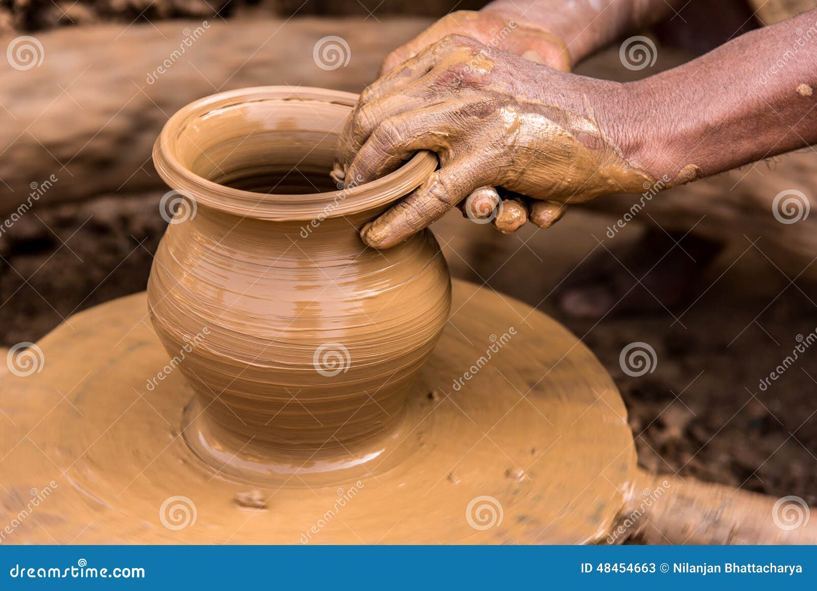 Potter making earthen pot stock image. Image of creativity 48454663