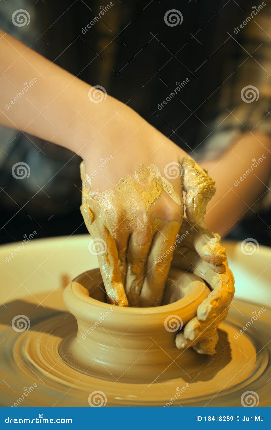 The potter s hands stock image. Image of clay, crafted 18418289