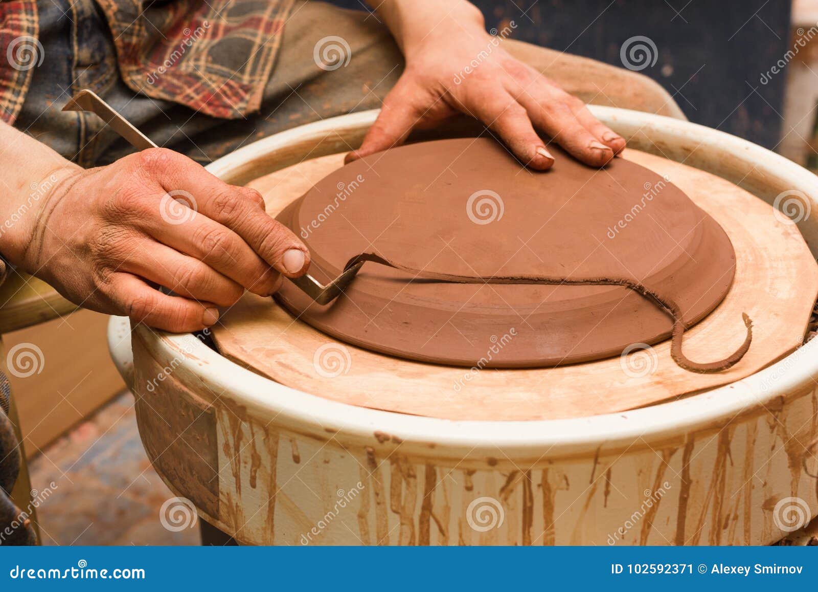 Potter doing his work stock image. Image of material 102592371