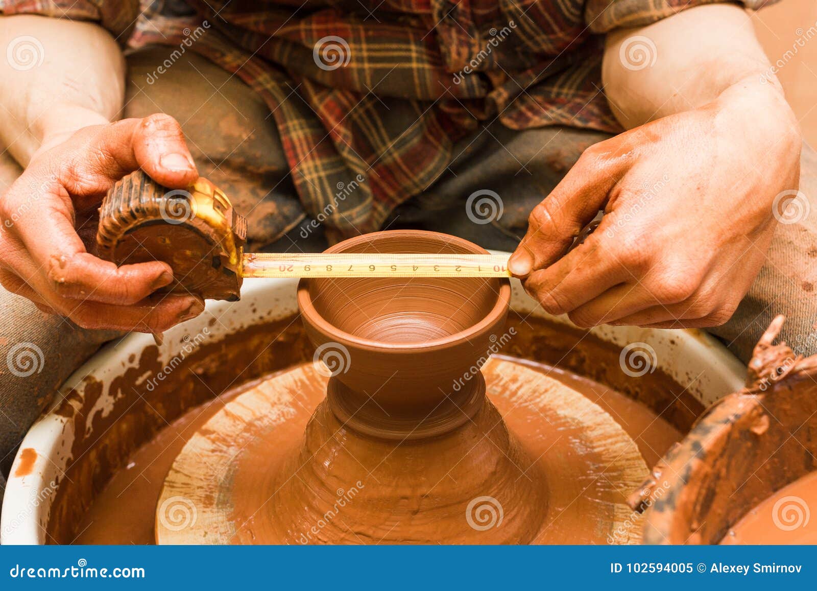 Potter doing his work stock image. Image of design, handmade 102594005
