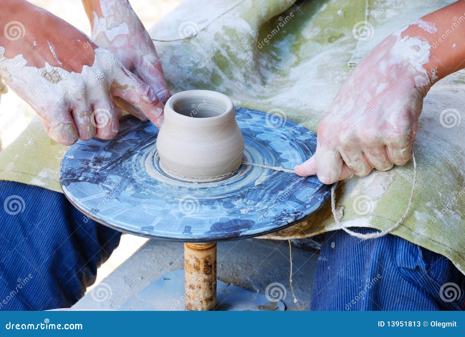 Download Potters Working By The Throwing Wheel Stock Image - Image of working, hand: 13951813