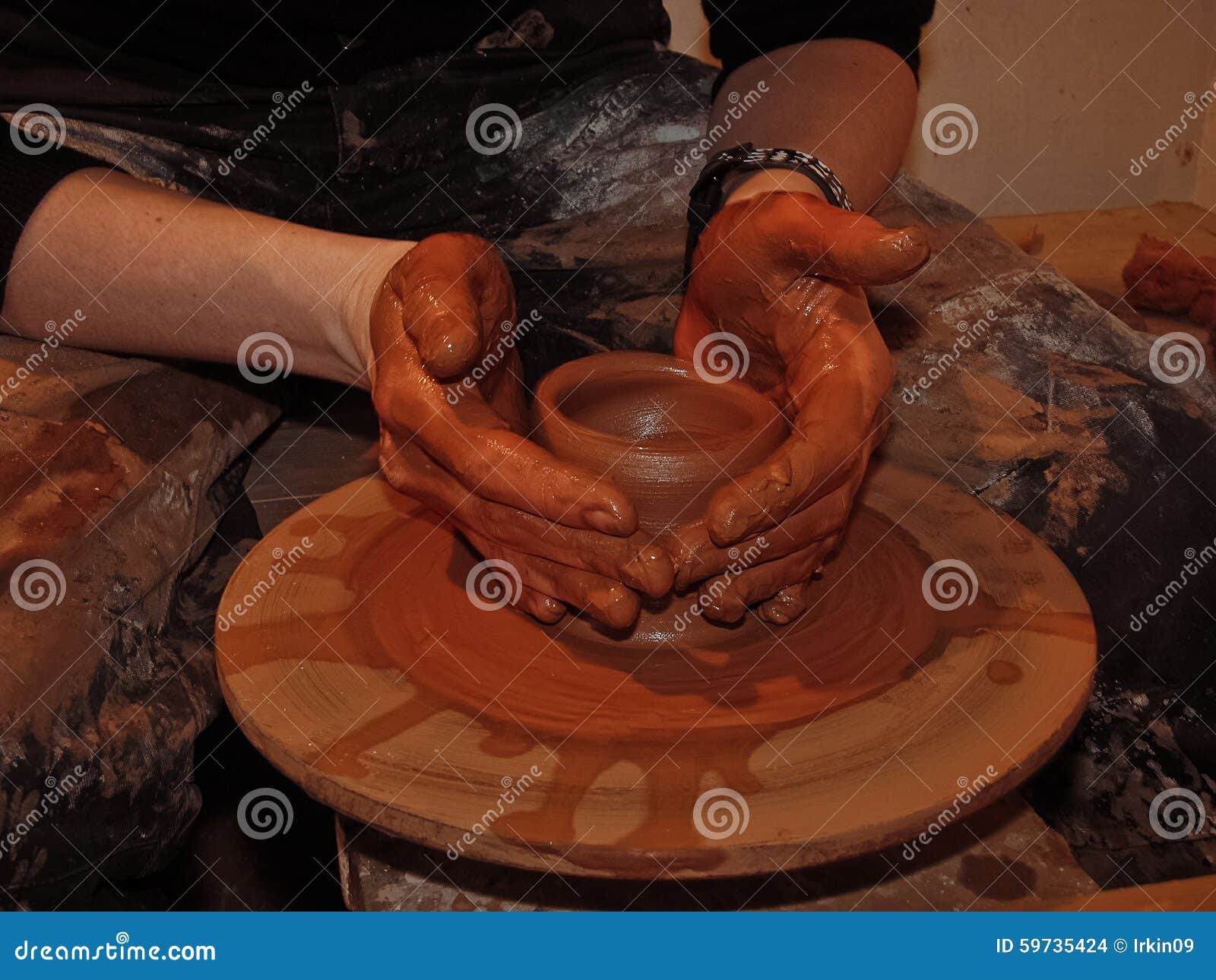 Pottery artistic hands stock photo. Image of brown, vase 59735424