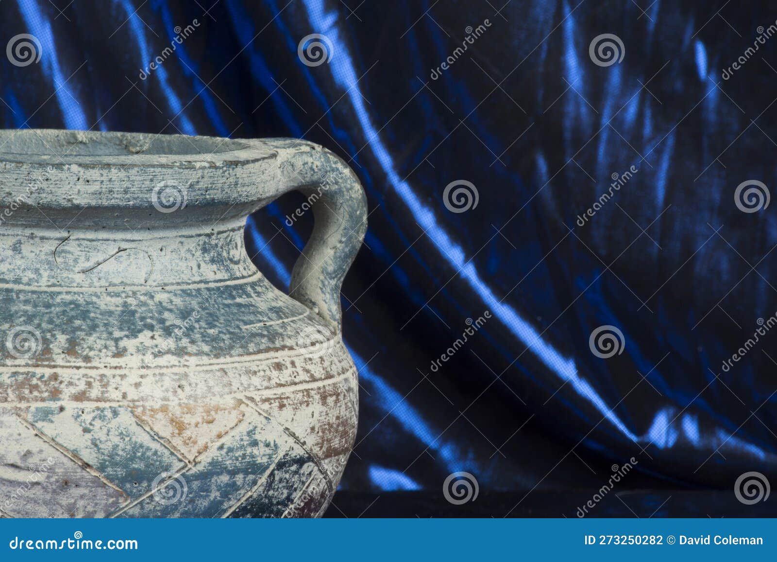 Pottery on blue background stock photo. Image of pottery 273250282