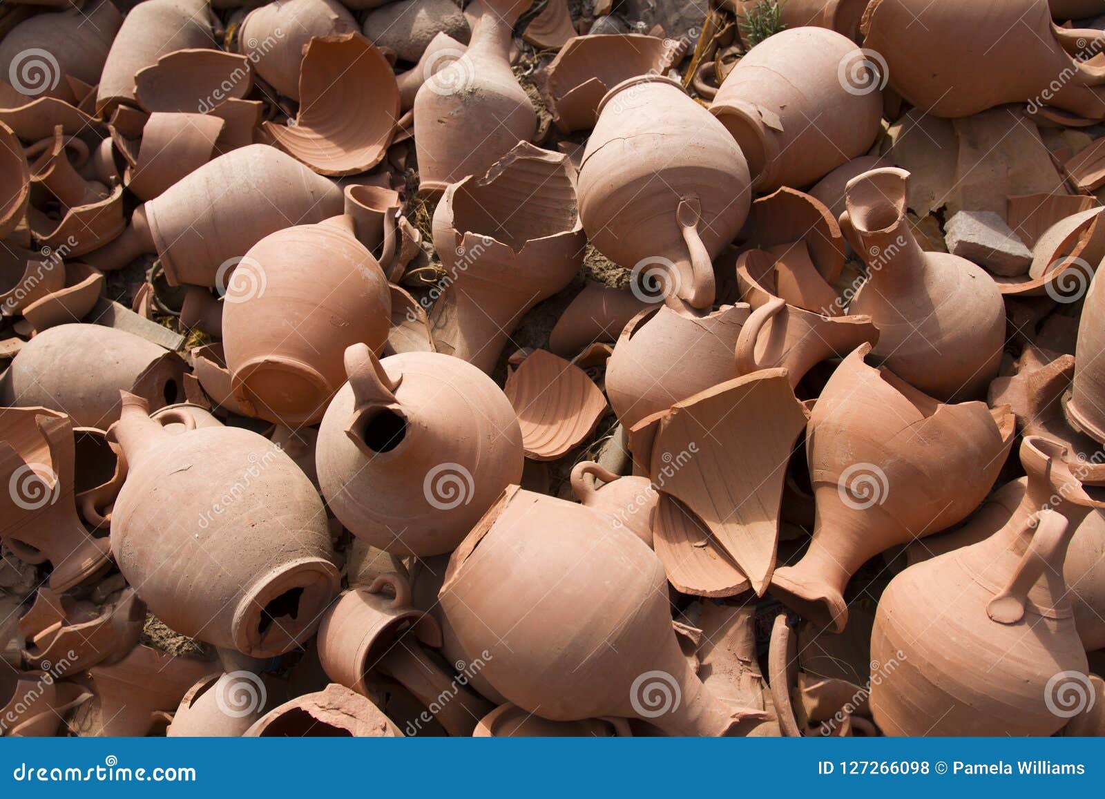 Pottery Broken Into Many Pieces Stock Photo Image of 