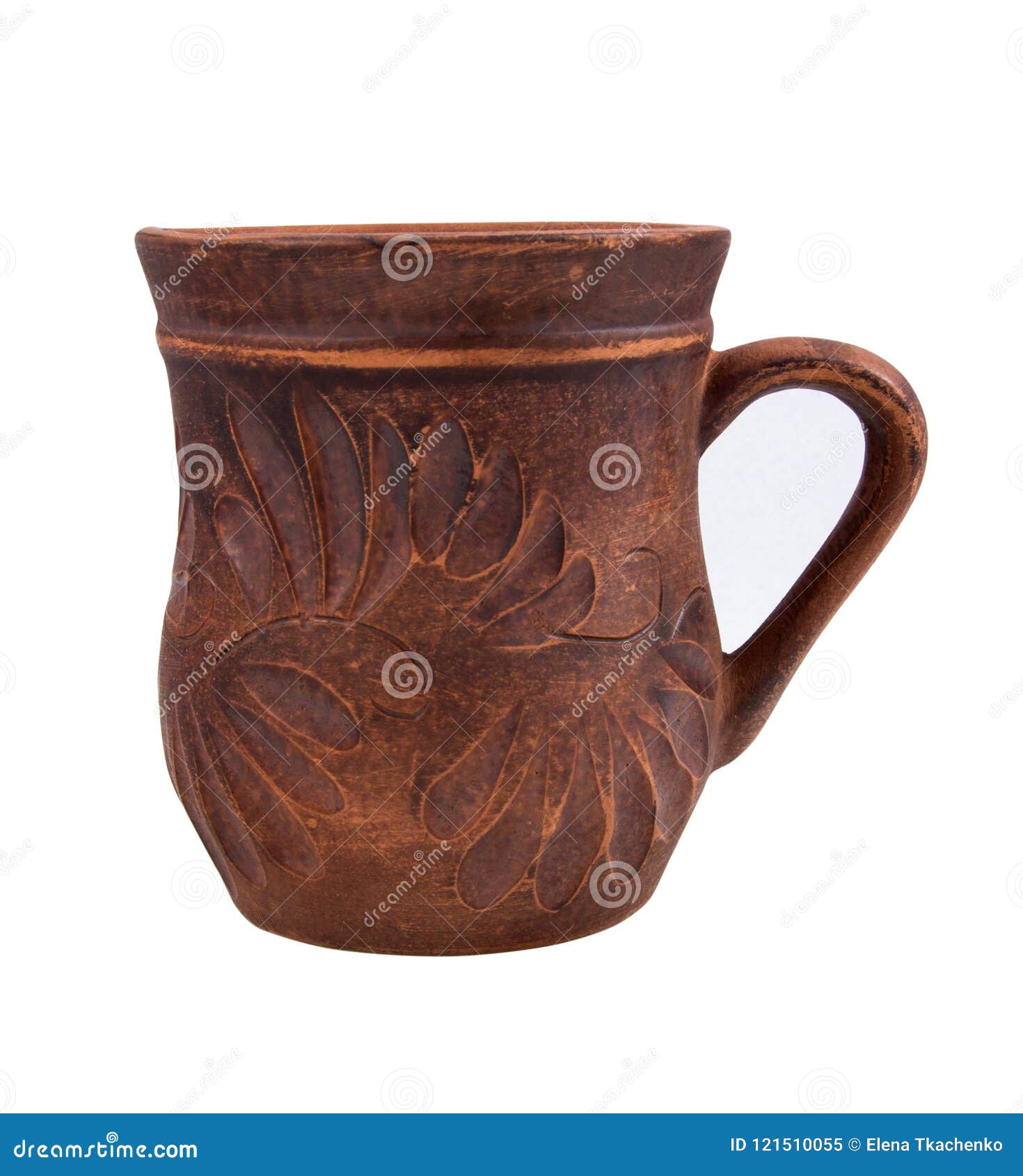 Pottery Brown Isolated on White Stock Image - Image of white, utensils