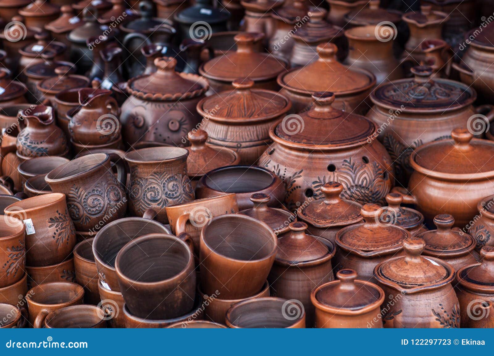 Pottery, Earthenware, Clayware, Crockery, Stoneware Stock Image Image