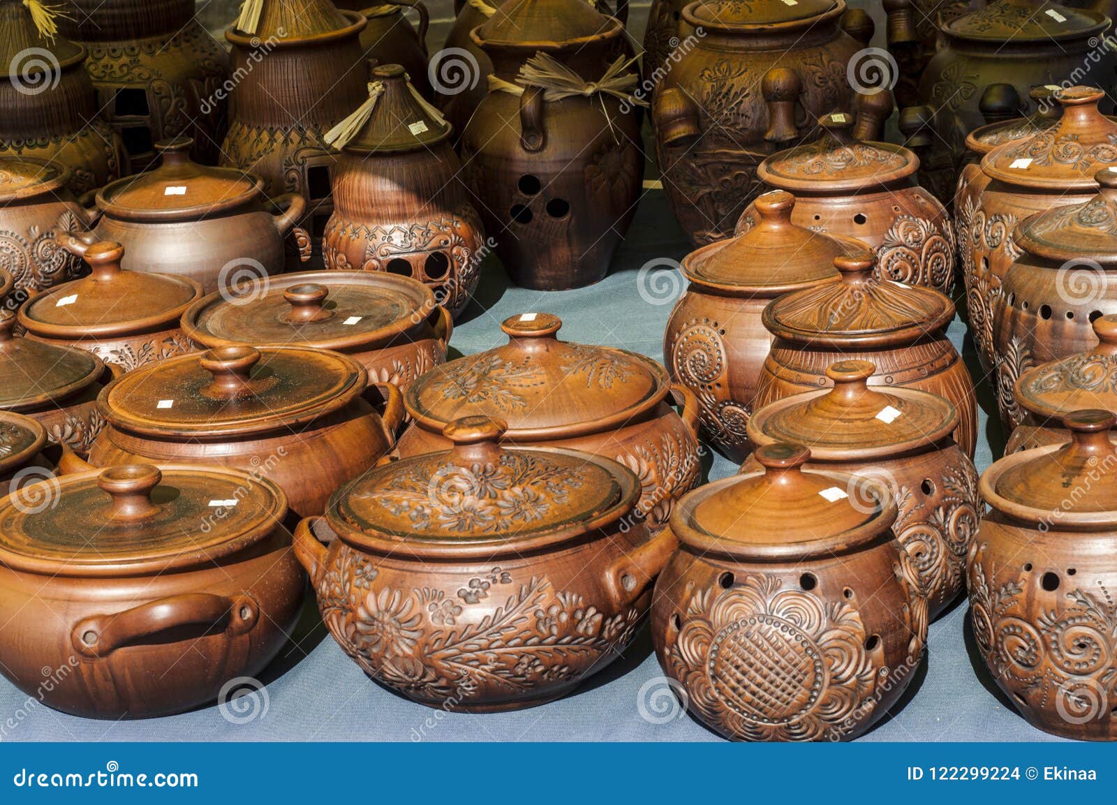 Pottery, Earthenware, Clayware, Crockery, Stoneware Stock Photo Image