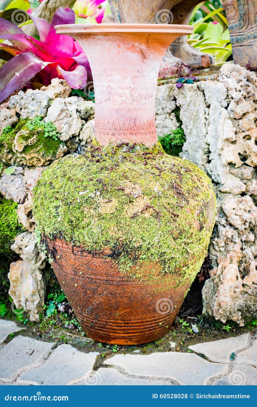 Pottery in the garden stock photo. Image of closeup, containers 60528028