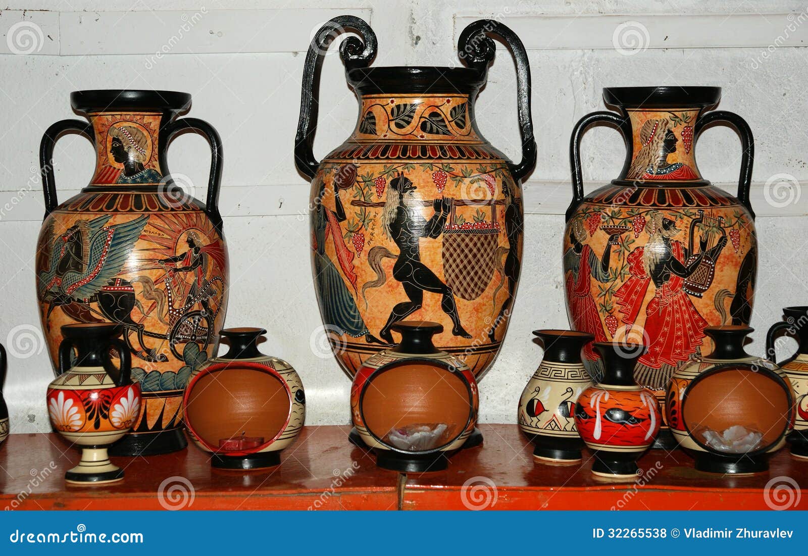 Pottery by Making Copies of Ancient Greek Vases Stock Photo Image of