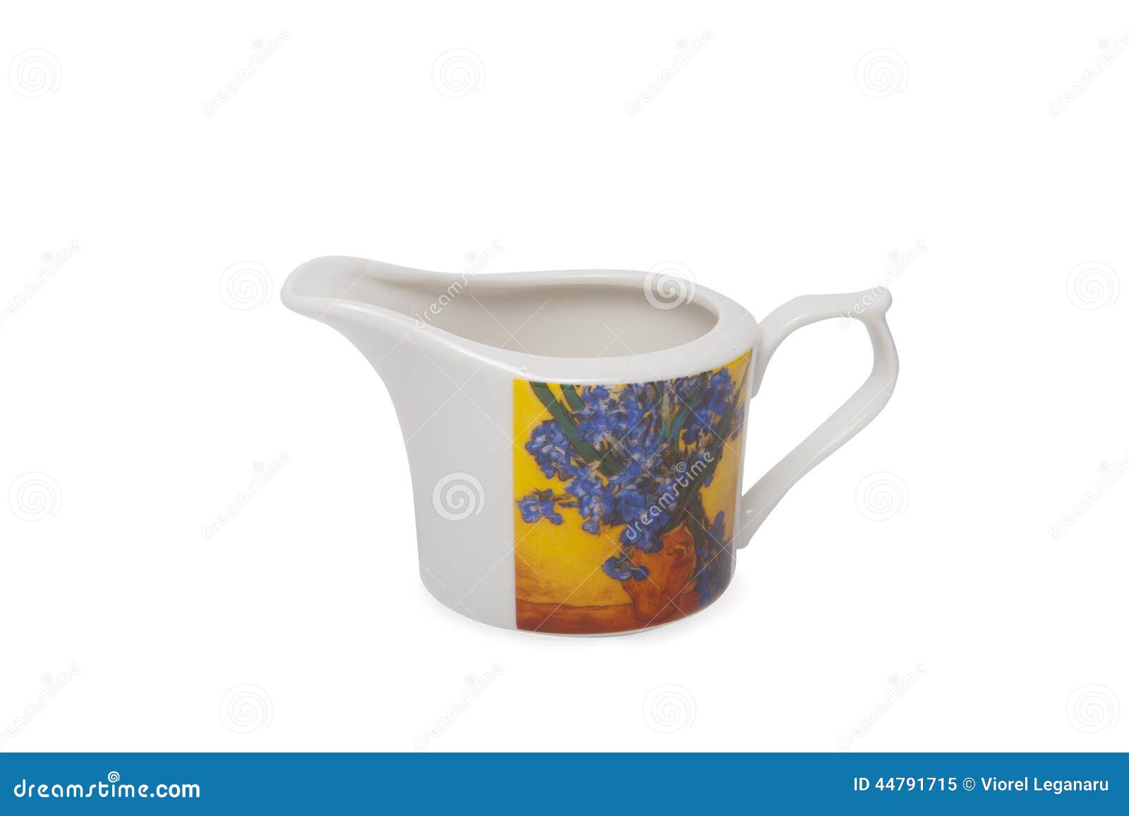 Pottery Milk Jug Over White Background Stock Image - Image of porcelain