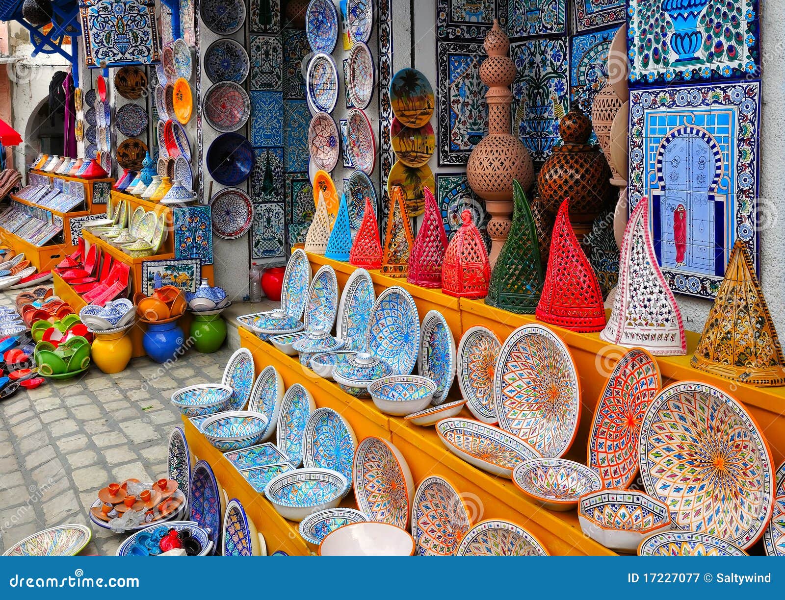 pottery in souvenir store