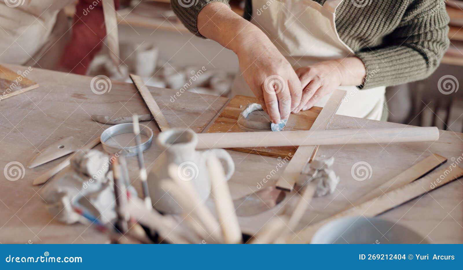 Clay Mold Human Gums Model In Jaws Prosthetic Laboratory Stock Image