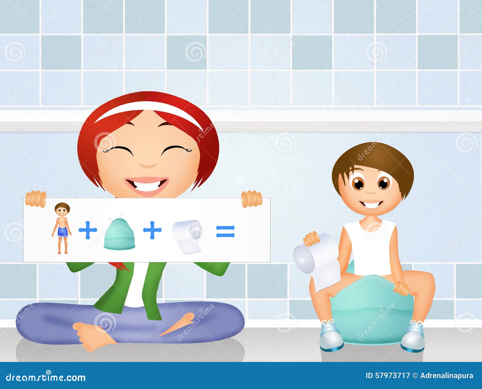 Potty training stock illustration. Illustration of funny 57973717