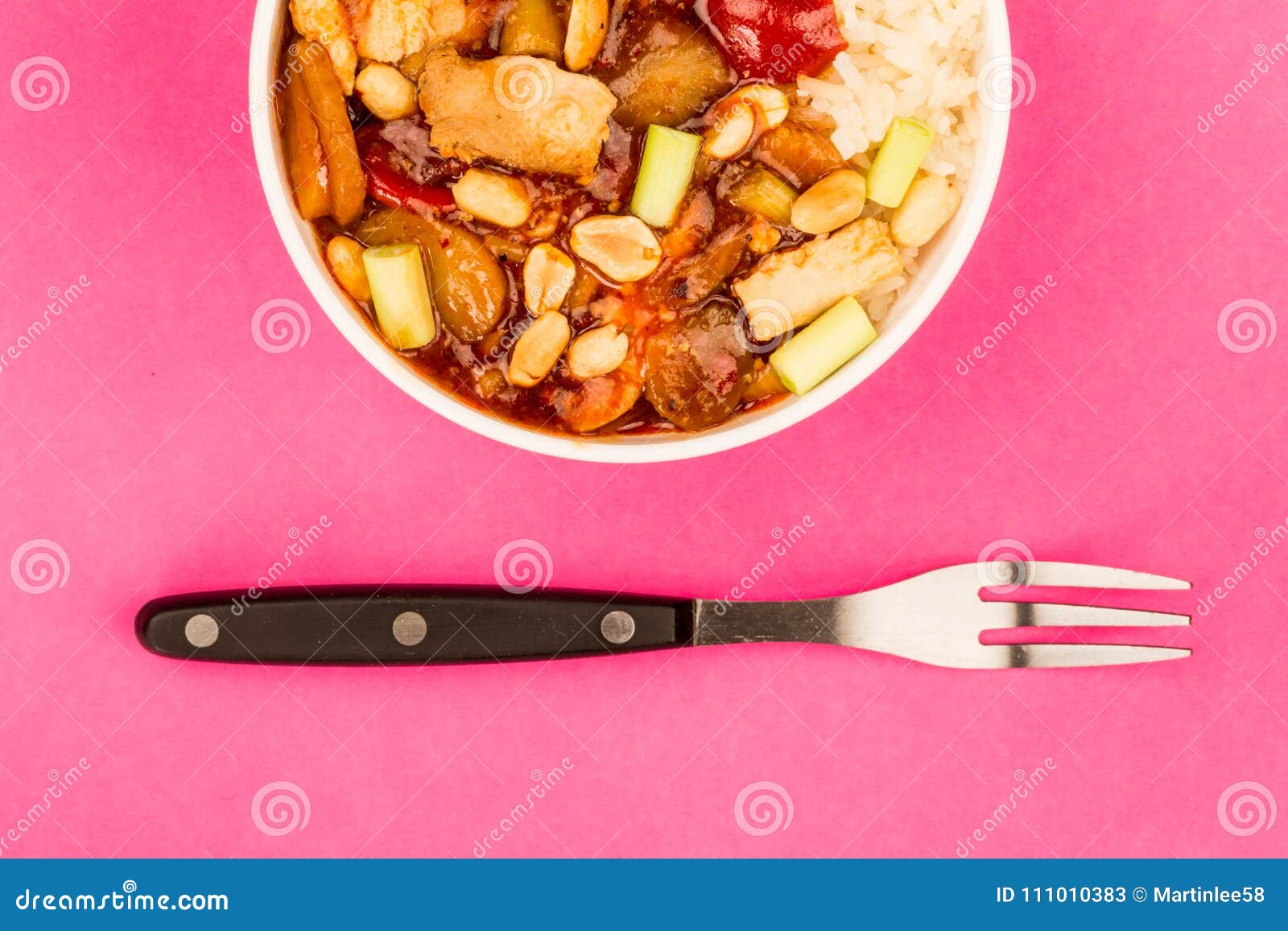 Poulet Kung Po with Rice De Style Chinois Image stock Image du cuvette, bouilli 111010383