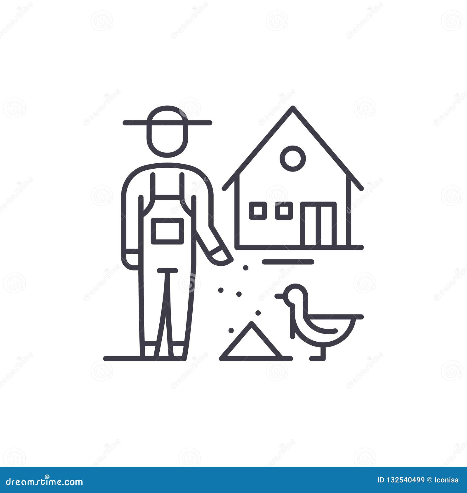 poultry farming line icon concept. poultry farming  linear , , sign