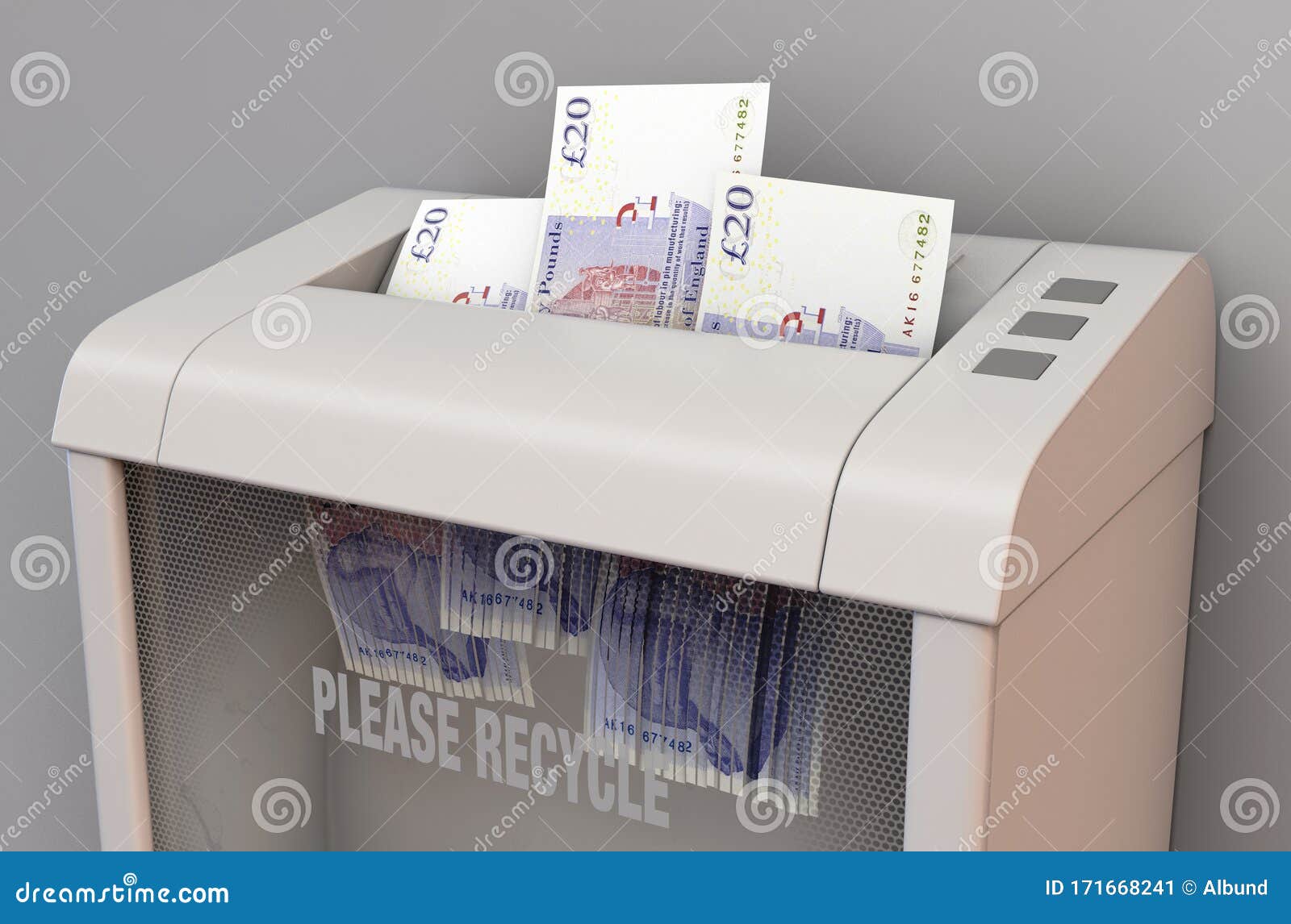 Pound Banknotes in Shredder Editorial Photo Illustration of concept