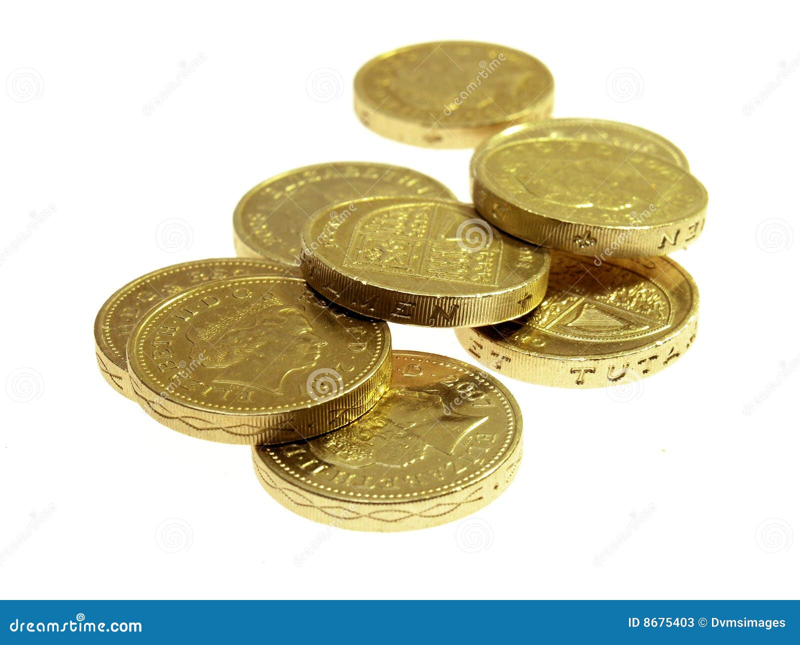 pound coins on white