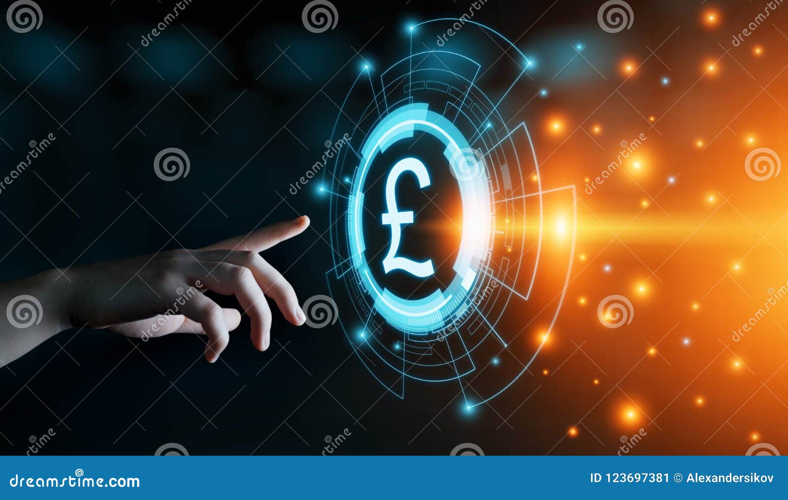 pound currency business banking finance technology concept