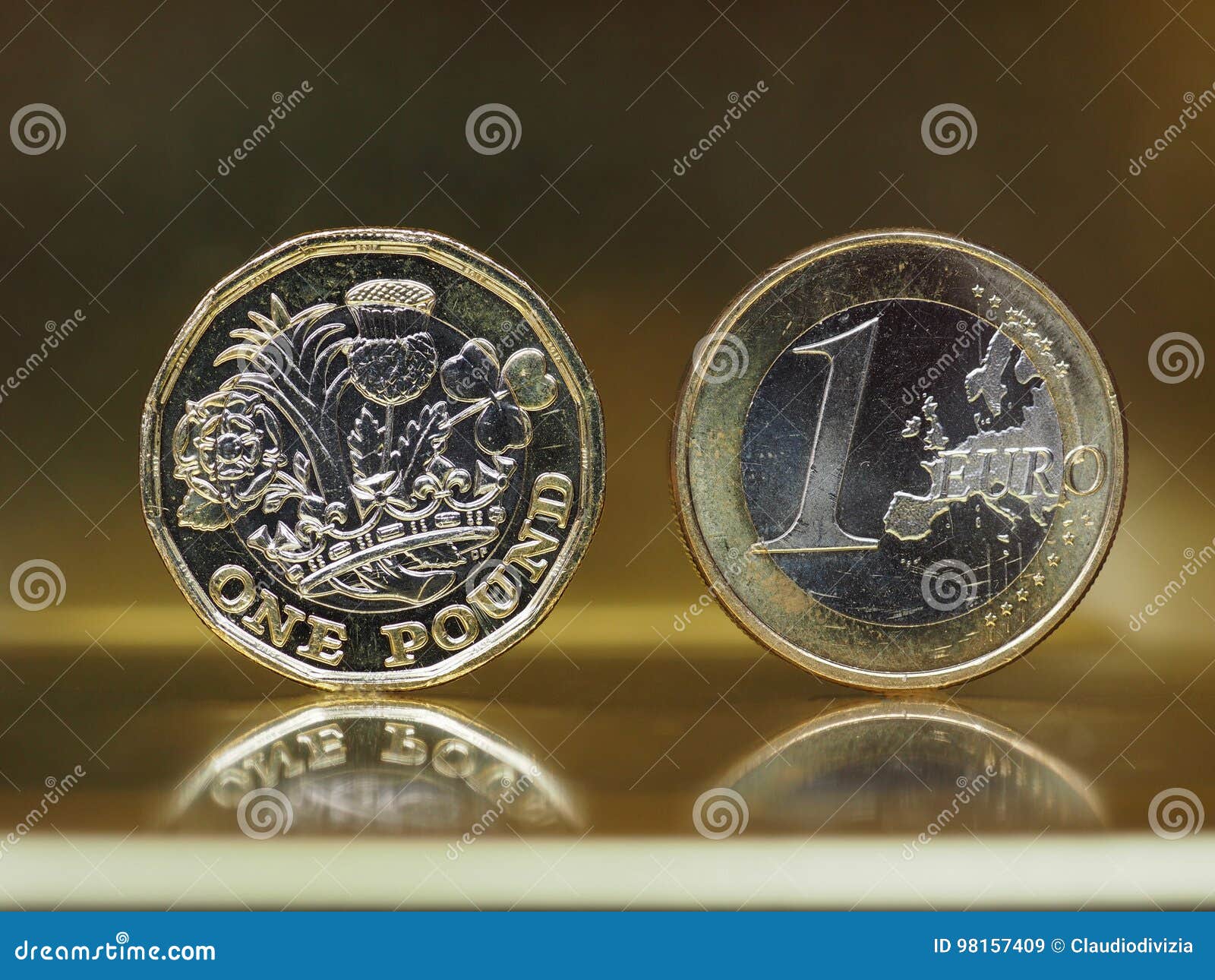 1 Pound And 1 Euro Coin Over Metal Background Stock Image Image Of 1-pound-and-1-euro-coin-over-metal-background-stock-image-image-of