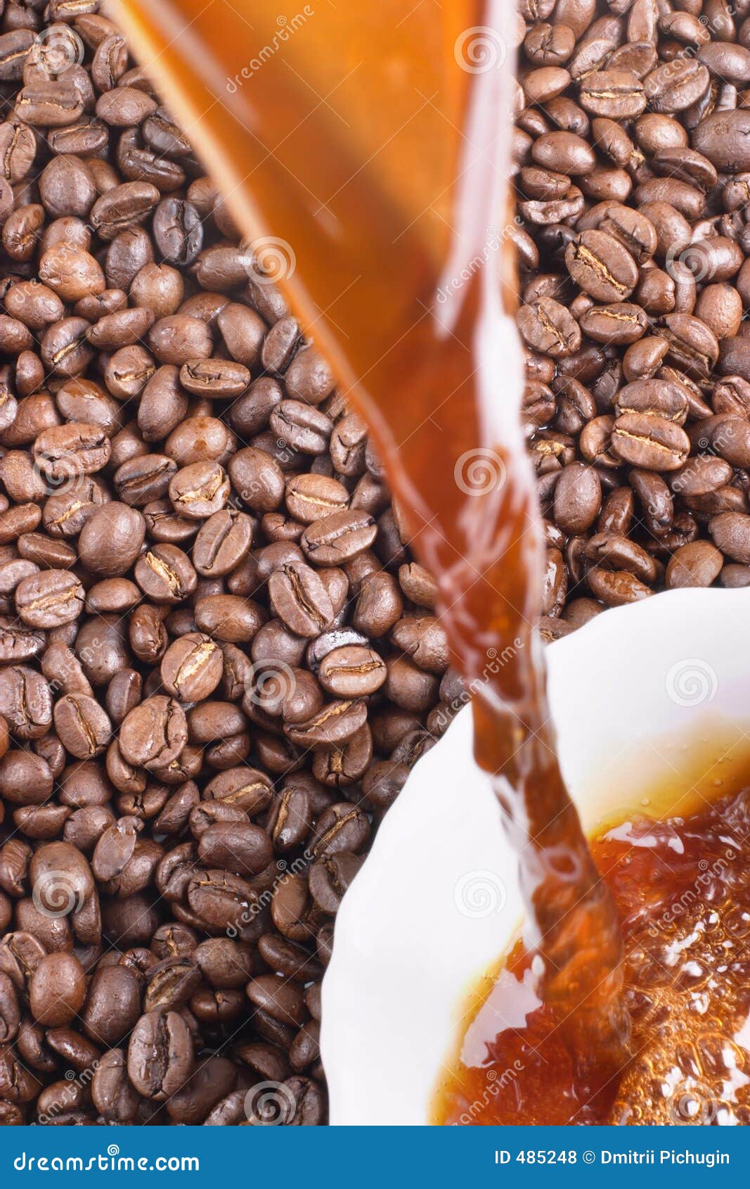 Pour Coffee And Coffeebeans Stock Photo Image of