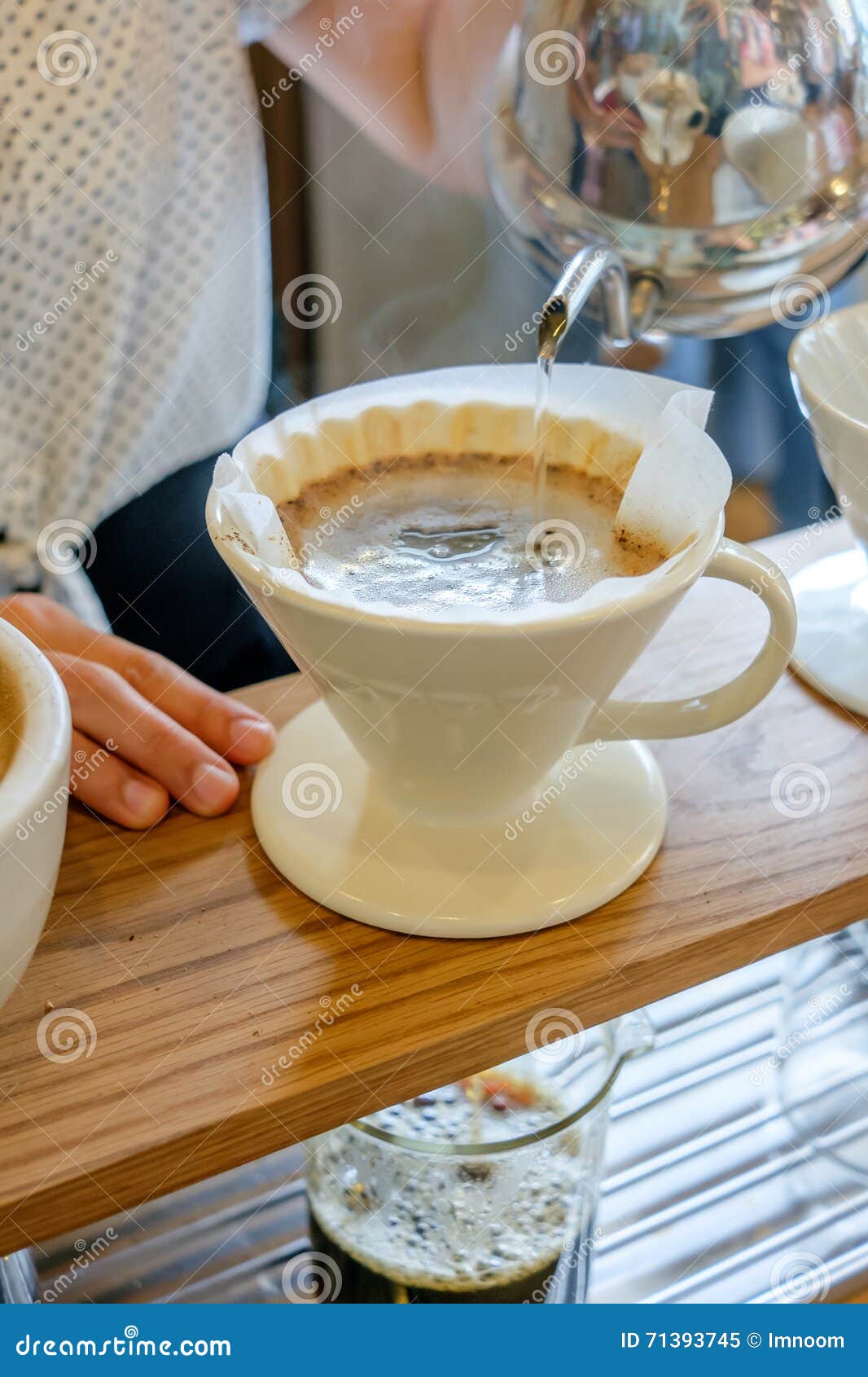 Pour over coffee brewing stock image. Image of homemade 71393745