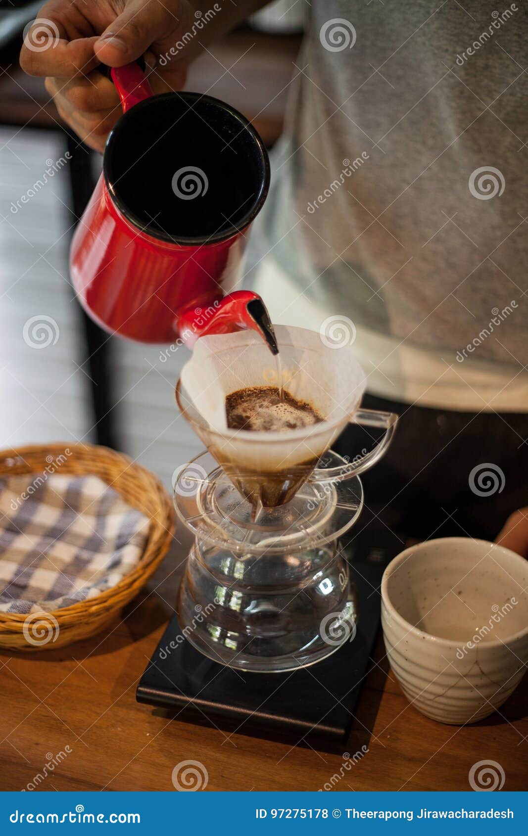 Pour Over Coffee Drip Brewing Stock Photo Image of brewing, kettle