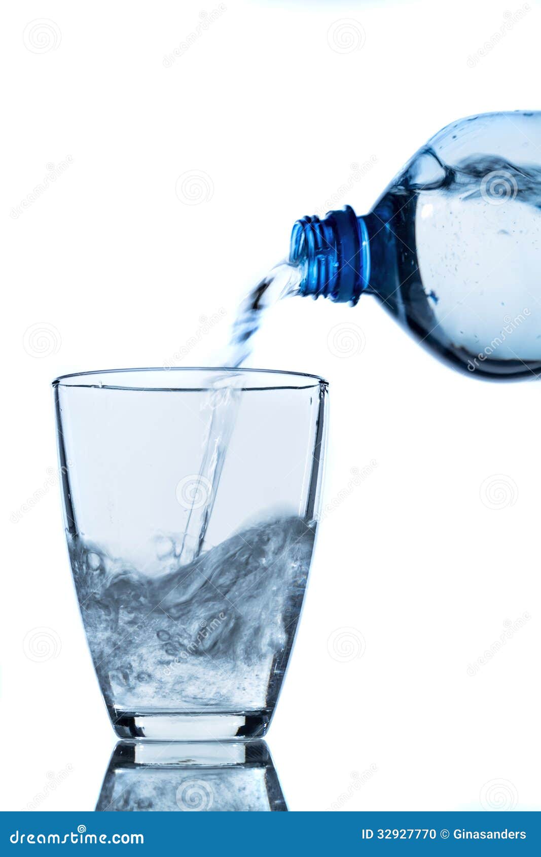 Pour water into a glass stock photo. Image of water