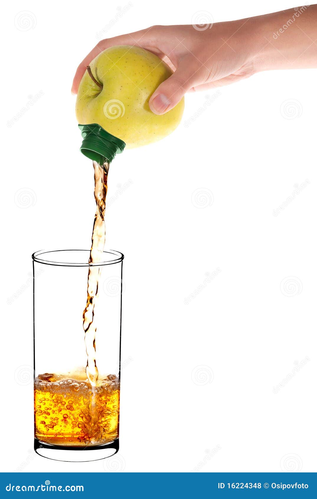 Pouring Apple Juice into a Glass of Apple Stock Photo Image of yellow