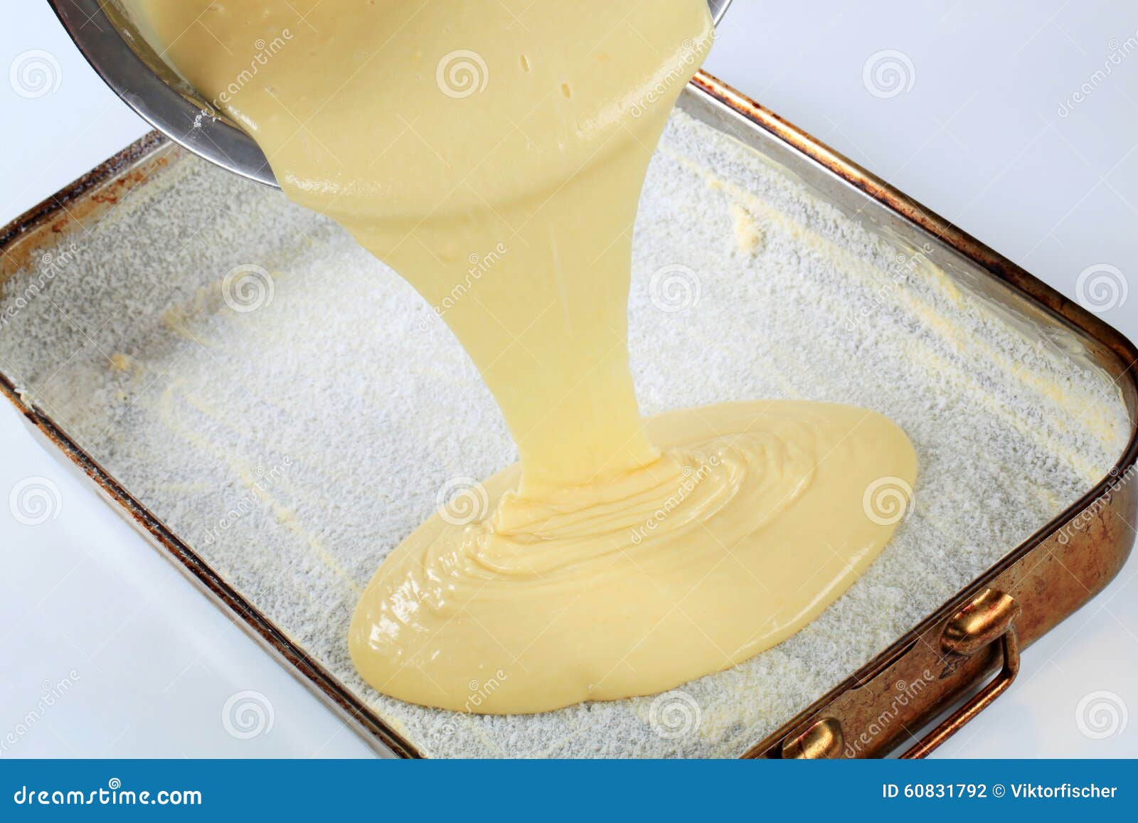 Pouring Batter into Baking Pan Stock Photo Image of utensil, batter