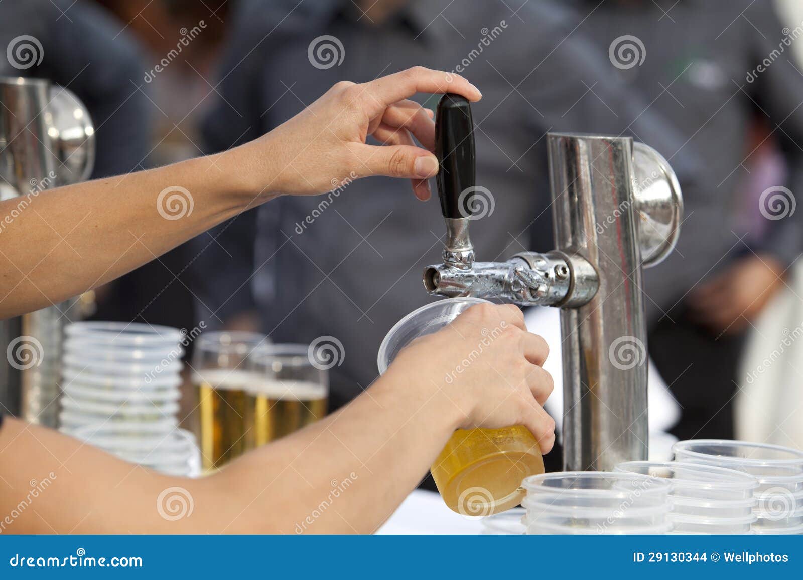 Pouring a beer stock photo. Image of drink, lather, barman 29130344