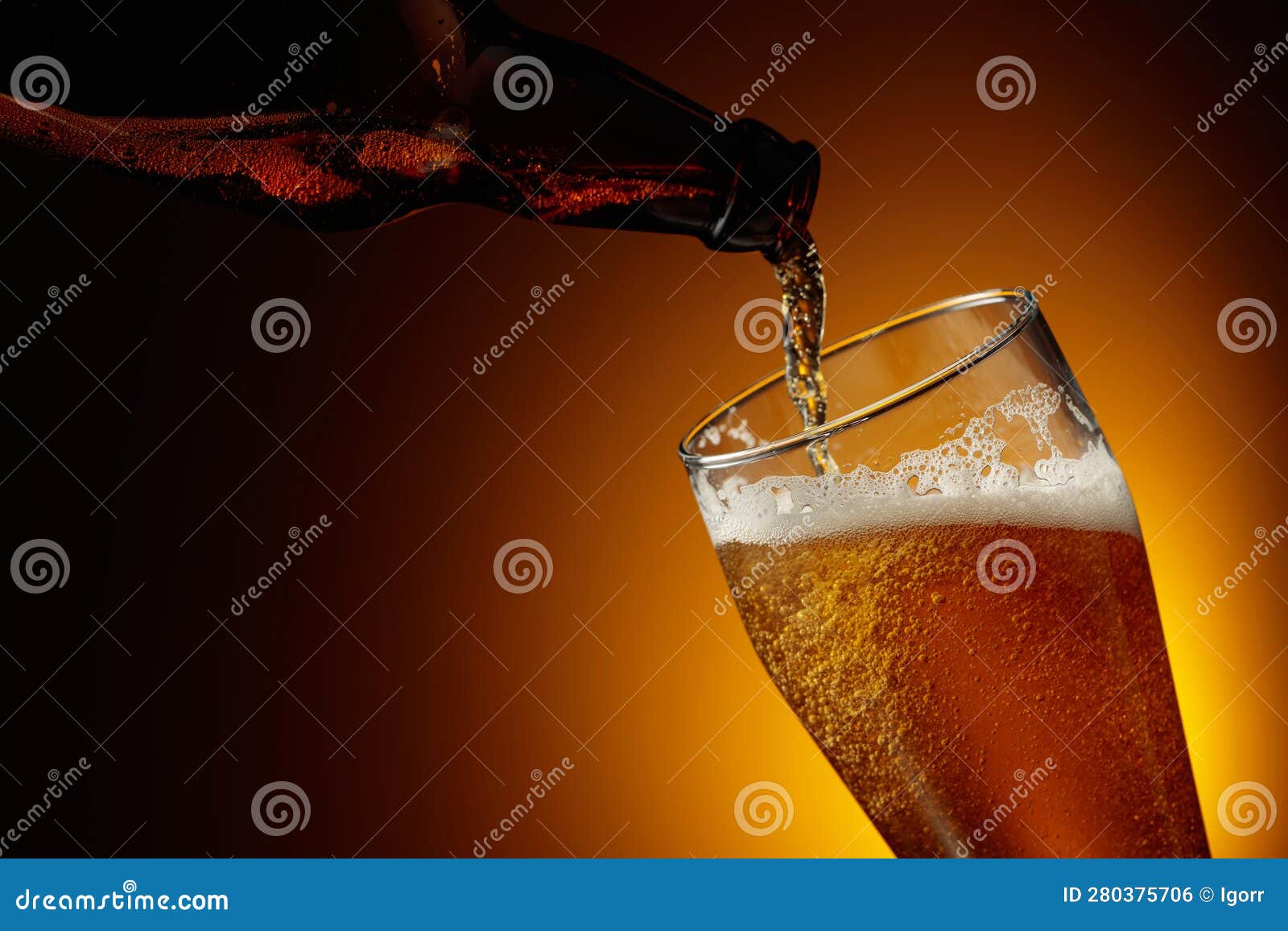 Pouring Beer from a Bottle into a Glass Stock Photo Image of brewery