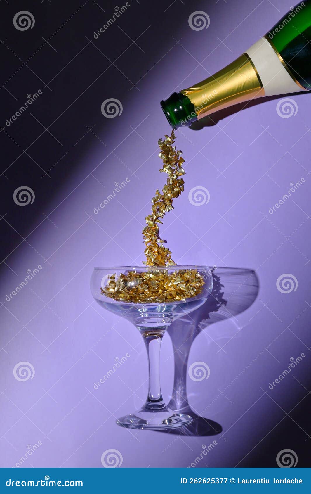 Pouring Champagne Wine in Glass from Bottle Stock Image Image of