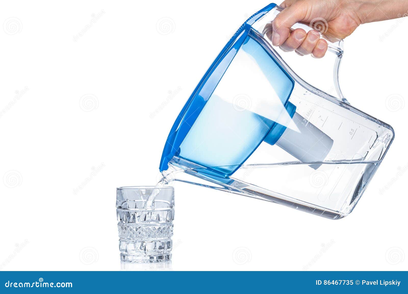Water Pouring into a Pitcher. Stock Image - Image of isolated, fall:  59978393