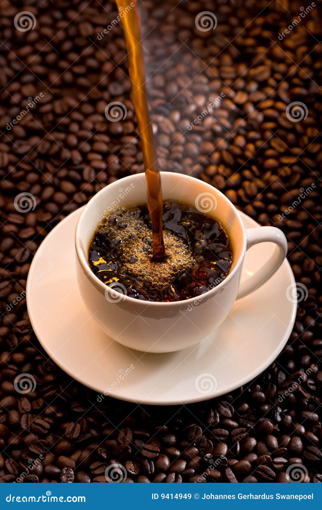 Pouring coffee stock image. Image of espresso, drink, roasted 9414949