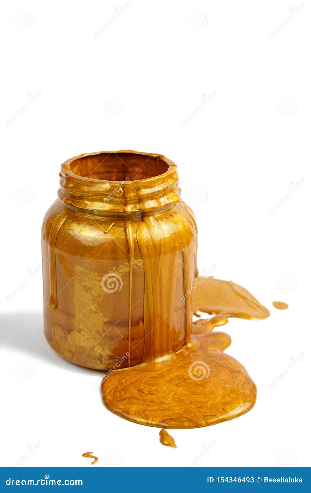 Pouring Golden Paint on the Can Stock Image Image of design, flow