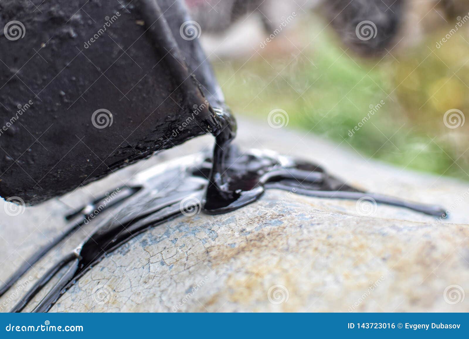 Pouring of Hot Black Tar on Gray Surface Stock Photo Image of pavement, copy 143723016