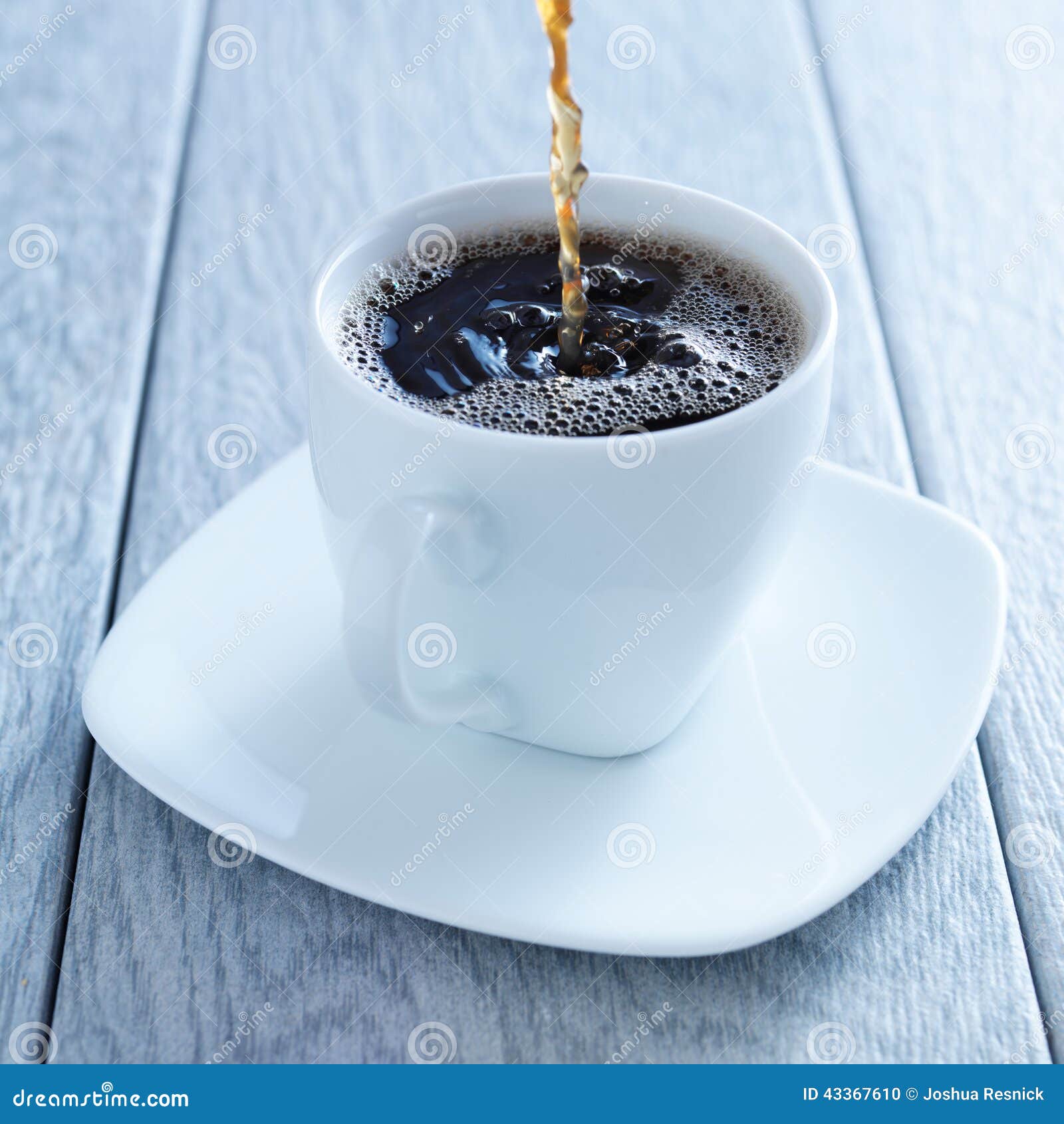 Pouring Hot Coffee into Cup Stock Photo Image of pouring, table 43367610