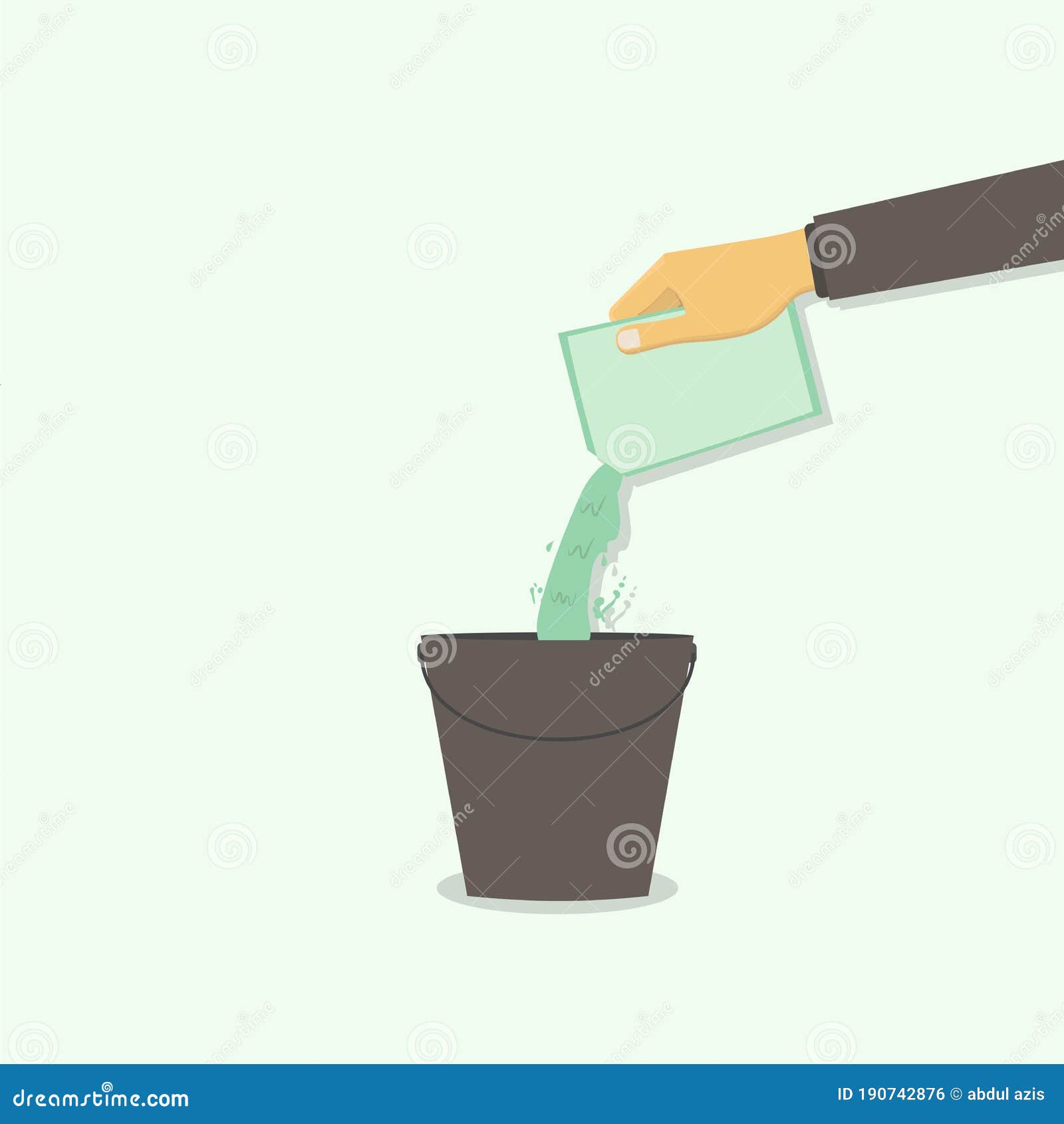Pouring Liquid From Test Tube To Beaker. Concept Of Chemical