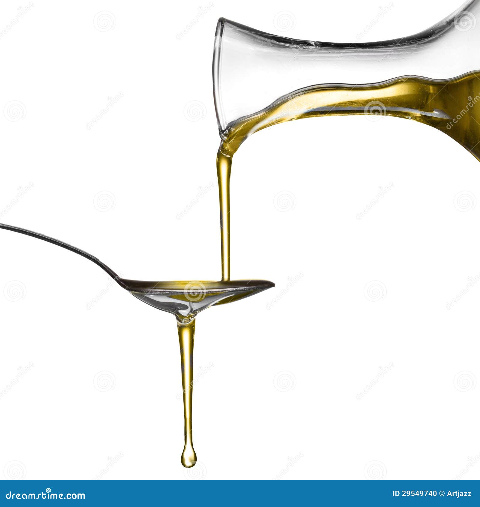 Pouring Oil on Spoon Isolated Stock Photo Image of flowing