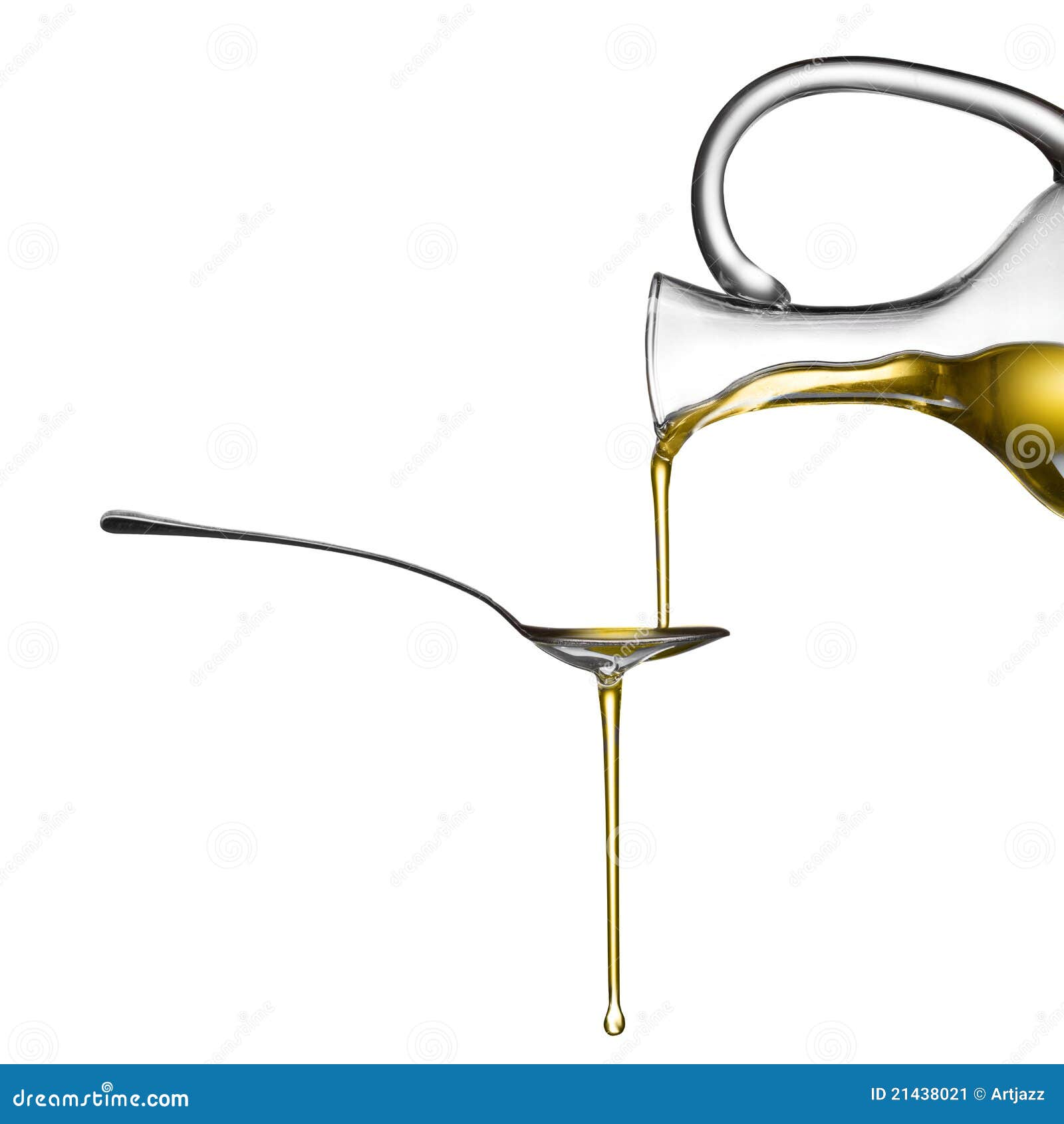 Pouring Oil on Spoon Isolated on White Stock Image Image of organic