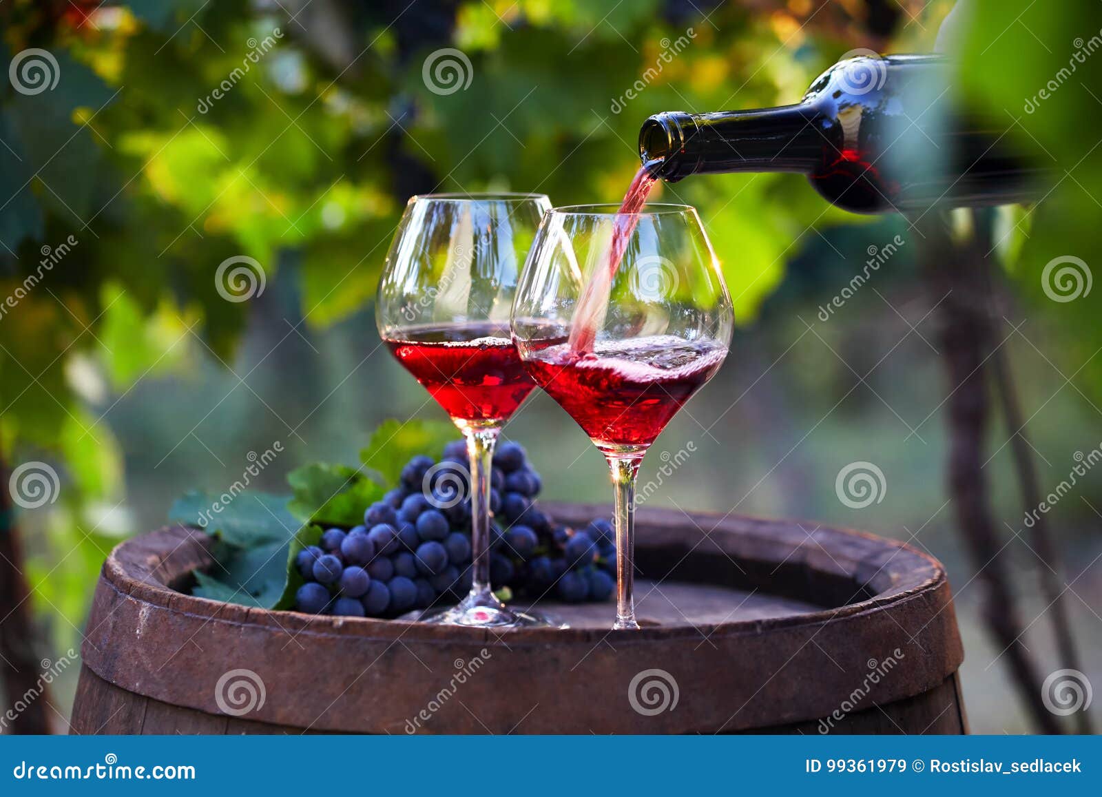 Pouring Red Wine into Glasses Stock Image - Image of wineglass ...