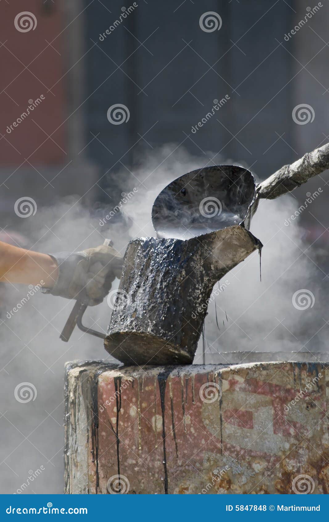 Pouring Steamy Tar stock photo. Image of pavement, fuming 5847848