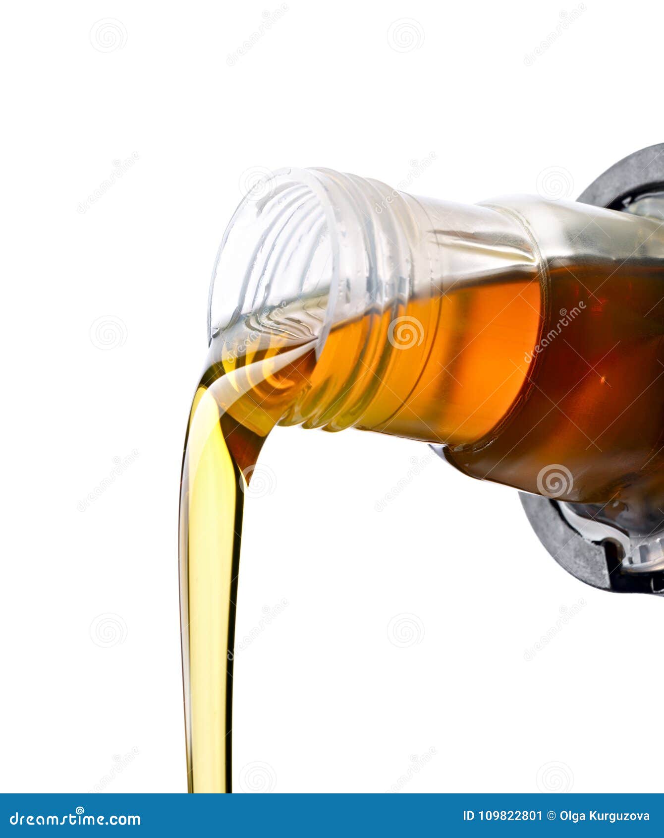 Pouring Synthetic Oils For Car Engine On Dark Background. RoyaltyFree