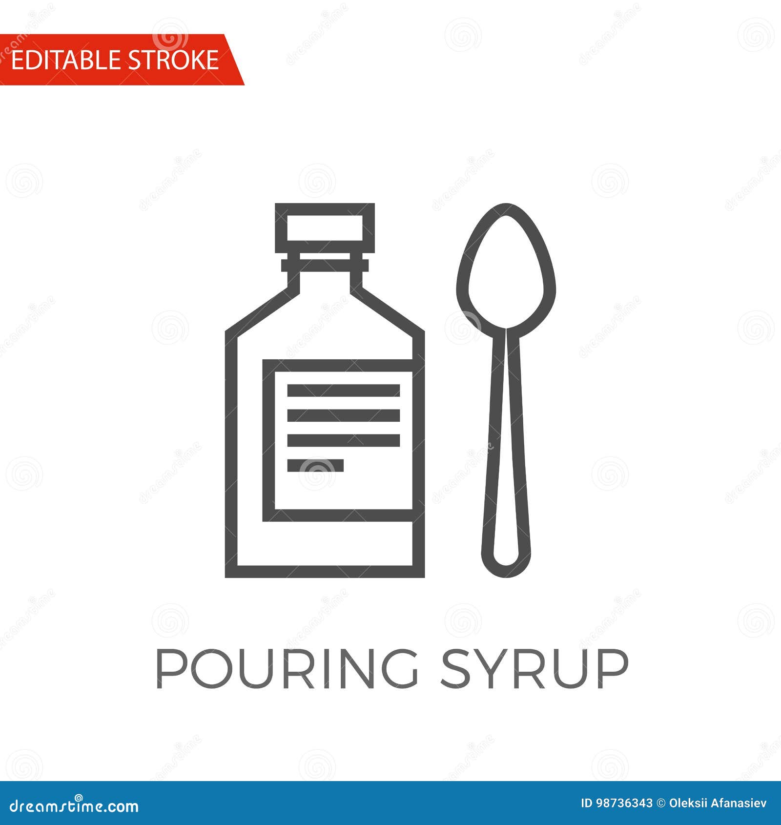 Pouring Syrup Vector Icon stock vector. Illustration of isolated 98736343