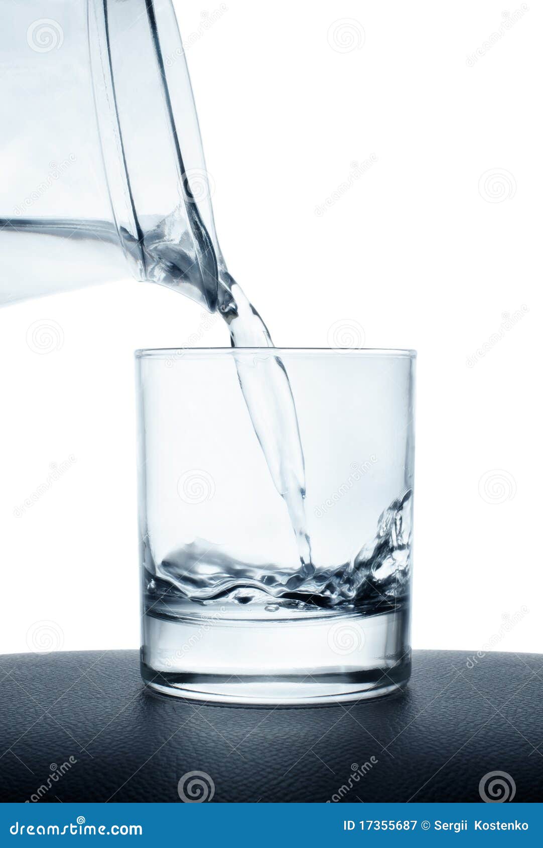 Pouring water on a glass stock image. Image of reflection - 17355687