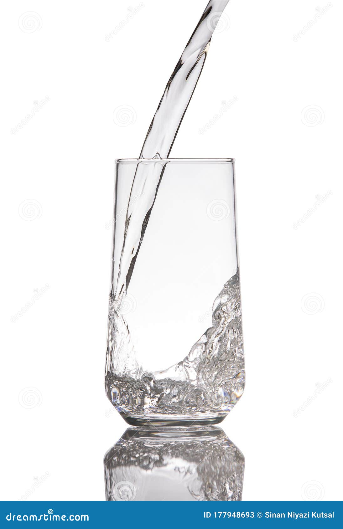 Pouring water in the glass stock image. Image of beauty - 177948693