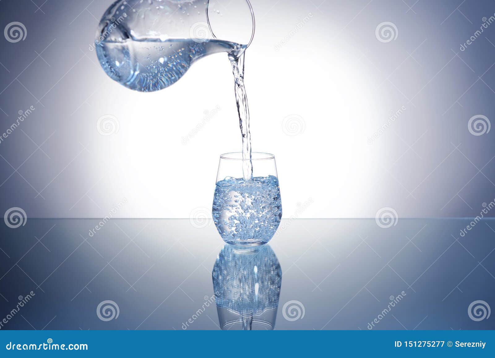 Pouring of Water in Glass on Table Stock Image Image of beverage