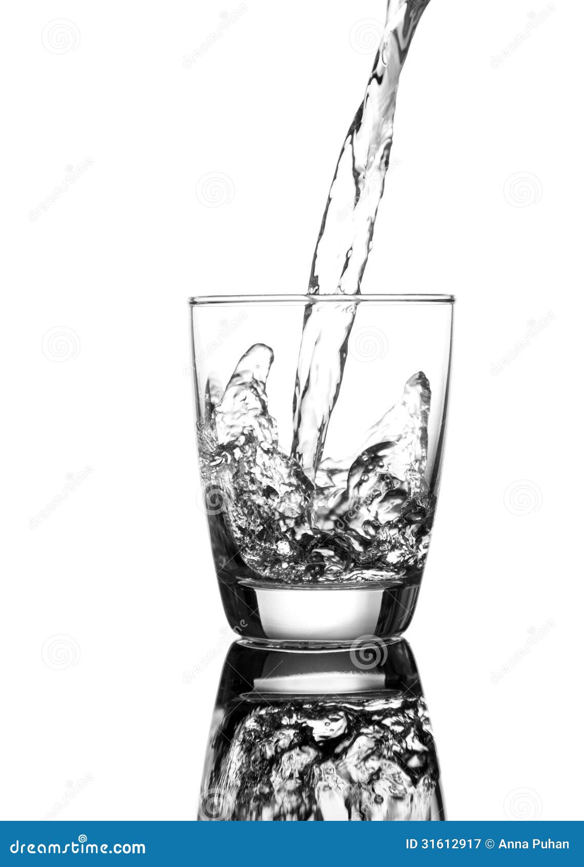 pouring water on a glass