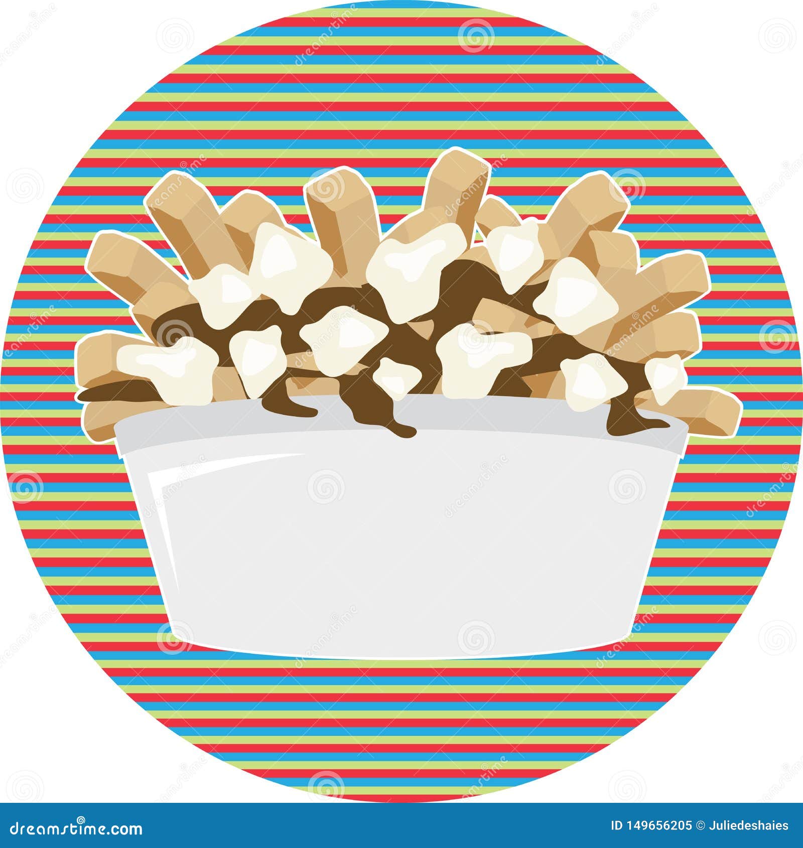 Poutine Quebec Dish with French Fries Stock Vector - Illustration of ...